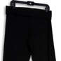 NWT Womens Black Flat Front Elastic Waist Straight Leg Trouser Pants Size L image number 2
