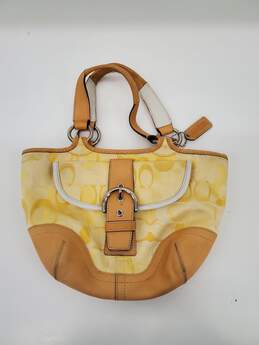 Women Yellow Coach SOHO OPTIC Hand BAG PURSE used