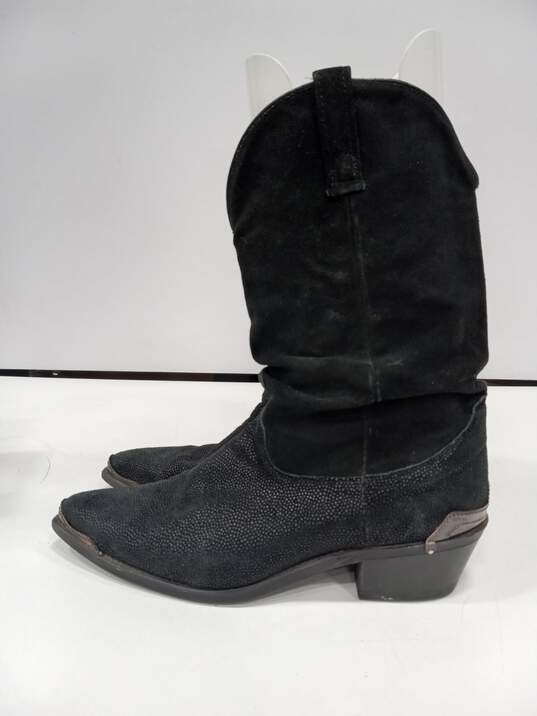 Men's DINGO Black Suede Western Cowboy Boots Size 12 D image number 3