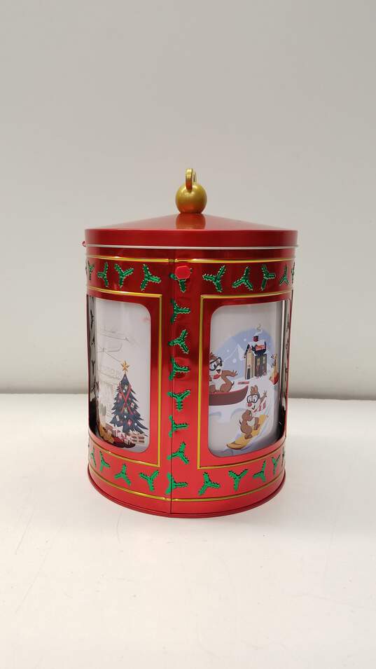 Disney Parks Holiday Christmas Mickey & Friends Musical Tin Popcorn Bucket image number 2