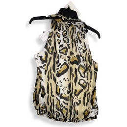 NWT Womens Multicolor Animal Print Embellished Sleeveless Blouse Top Size M alternative image