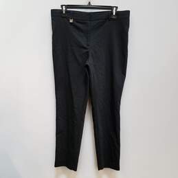 Womens Black Pockets Comfort Mid Rise Skinny Leg Dress Pant Size 32W