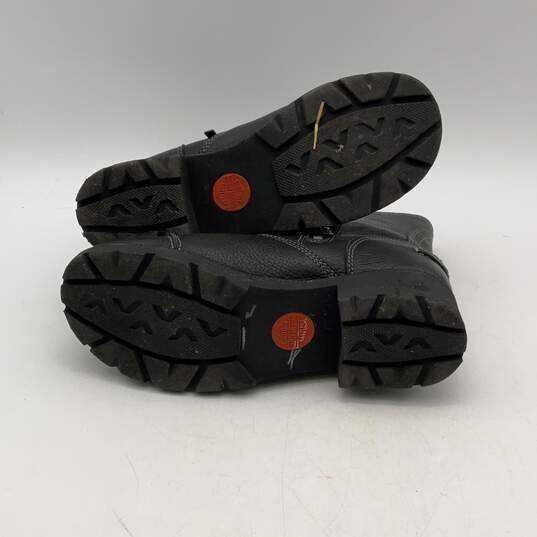 Harley-Davidson Womens Black Leather Round Toe Side Zip Biker Boots Size 9 image number 5