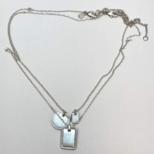 Designer Madewell Silver-Tone Chain Lobster Clasp 2 Pendant Necklace Set image number 3