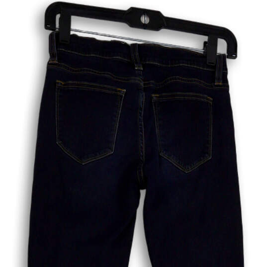Womens Blue Dark Wash Pockets Stretch Toothpick Denim Skinny Jeans Size 25 image number 4