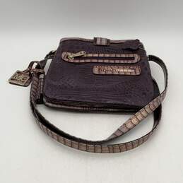 MC Womens Purple Crocodile Pattern Inner Zipper Pockets Crossbody Bag Purse alternative image