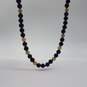 14k Gold Onyx Beaded 20 Inch Necklace 24.4g image number 2
