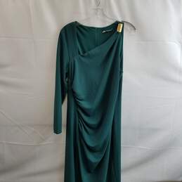 Zara Women's Green Polyester Long One Sleeve Dress Size XL