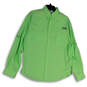 Mens Green Long Sleeve Pockets Collared PFG Fishing Button-Up Shirt Size S image number 1