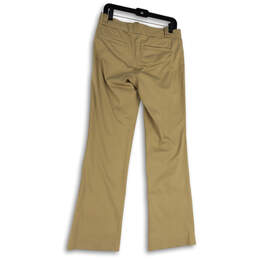 Womens Beige Flat Front Pockets Regular Fit Bootcut Leg Chino Pants Size 4 alternative image