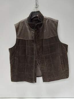 Roundtree & Yorke Brown Leather Vest Men's Size XL