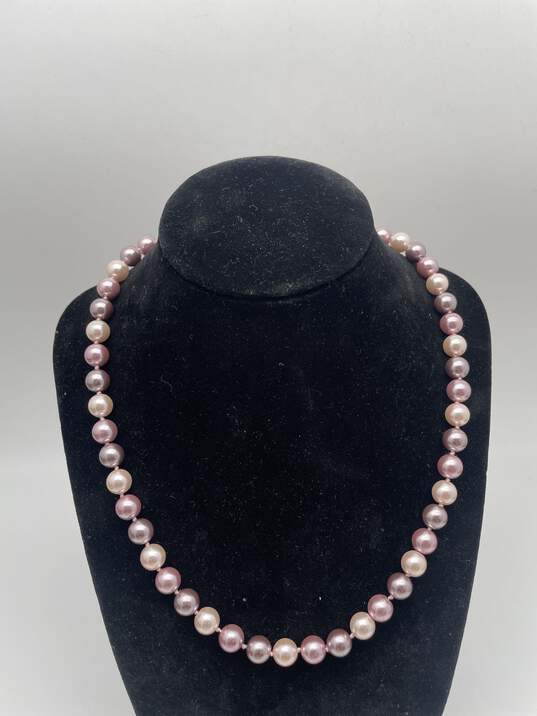 Lot Of 2 Womens Pink Pearls Beaded Necklace & Tennis Bracelet 116g image number 4