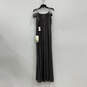NWT Womens Gray Velvet Off Pleated Shoulder Back Zip Maxi Dress Size 10 image number 2