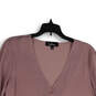 NWT Womens Purple V-Neck Long Sleeve Button Front Blouse Top Size Medium image number 3