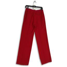 NWT Elie Tahari Womens Red Flat Front Straight Leg Pull-On Ankle Pants Size 6 alternative image