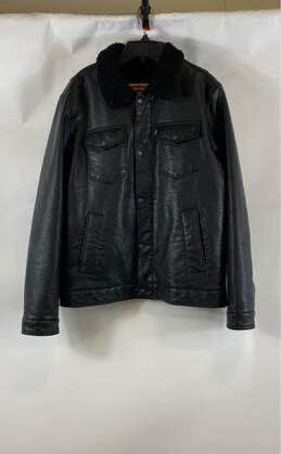 Levi's Men Black Faux Leather Jacket/ Sherpa Lining- L