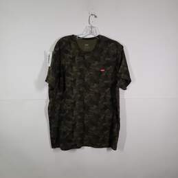 Mens Camouflage Crew Neck Short Sleeve Pullover T-Shirt Size X-Large