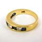 14K Yellow Gold 0.65 CTTW Diamond & Sapphire Alternating Stone Band Ring 4.0g image number 5