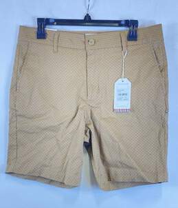 NWT Ben Sherman Mens Beige Essex Flat Front Regular Fit Chino Shorts Size 32W