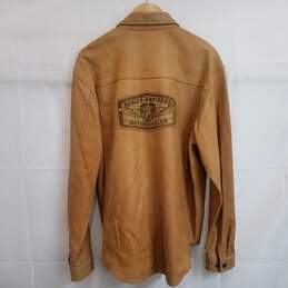 Harley Davidson tan genuine leather shirt jacket men's L alternative image