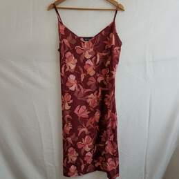 Women's sheer red floral print twofer sleeveless maxi dress XL alternative image