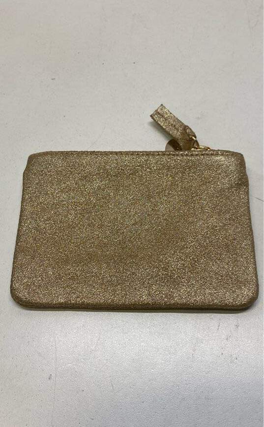 Clare V Suede Glitter Pouch Gold Metallic image number 2