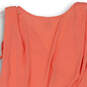 Womens Orange Sleeveless V-Neck Drawstring Pullover Blouse Top Size Medium image number 4