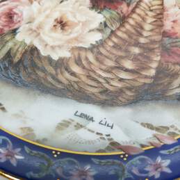 Vintage porcelain Lena Liu Basket Bouquets plate set of 8 great condition alternative image