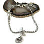 Designer Brighton Silver-Tone Chain Barrel Clasp Rhinestone Charm Bracelet image number 1