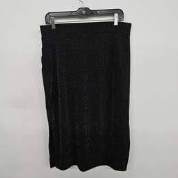 Romantic Blooms Rich Black Pull-On Midi Skirt alternative image