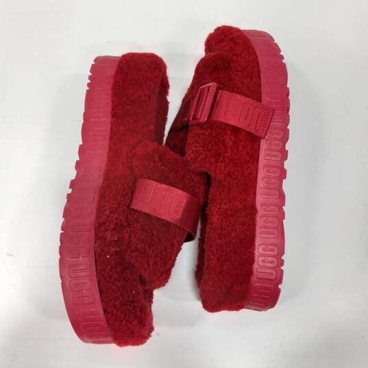 UGG Women's Red TreadLite Fluffy Slippers Size 10 image number 5