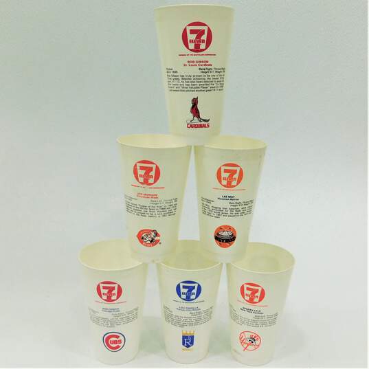 Vintage 1970s 7-Eleven MLB Baseball Player Slurpee Cups Lot of 14 image number 5