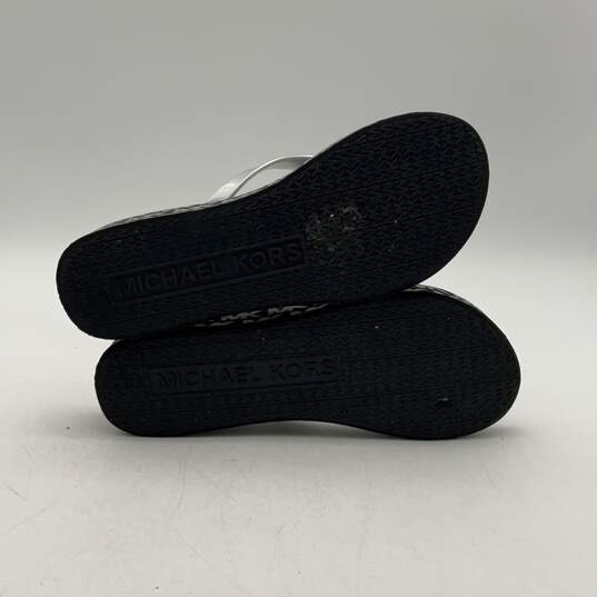 Michael Kors Womens Bedford Glam Black Gray Platform Flip Flop Sandals Size 8M image number 5