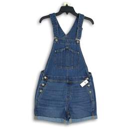 NWT Old Navy Womens Blue Denim Medium Wash One-Piece Overall Size S