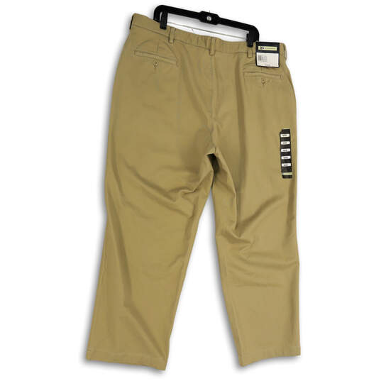 NWT Mens Tan Flat Front Straight Leg Slash Pocket Chino Pants Size 42/30 image number 2