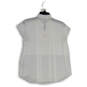 NWT Womens White Pleated Cap Sleeve Pullover Blouse Top Size PM image number 2
