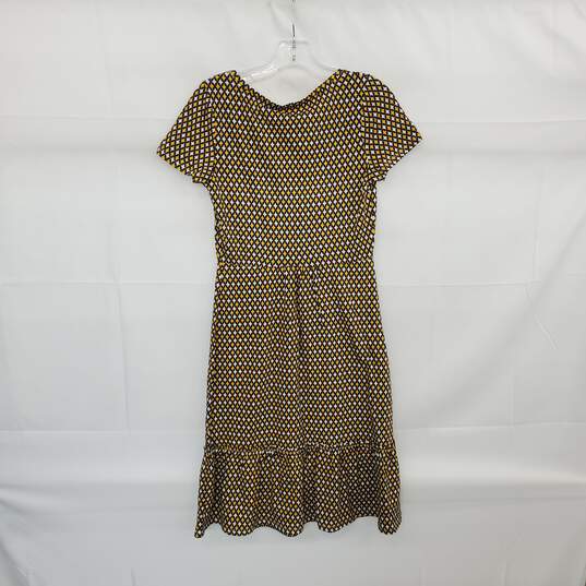Boden Yellow & White Patterned Cotton Midi Dress WM Size 2R NWT image number 2