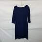 Diane Von Furstenberg Navy Blue Long Sleeved Shift Dress WM Size 6 image number 2
