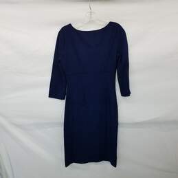 Diane Von Furstenberg Navy Blue Long Sleeved Shift Dress WM Size 6 alternative image