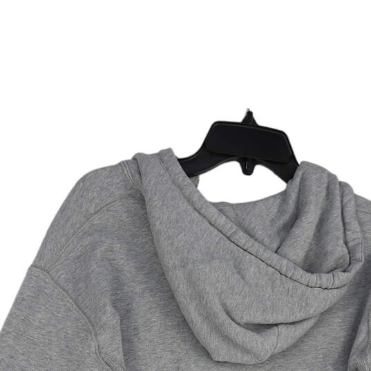 Womens Gray Long Sleeve Kangaroo Pocket 1/4 Zip Pullover Hoodie Size XL image number 3