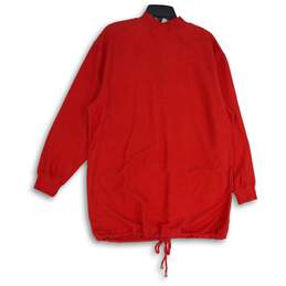 Liz Claiborne Womens Red White Long Sleeve Front Pockets 1/4 Zip Jacket Size S alternative image