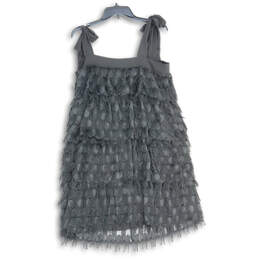 NWT Womens Black Square Neck Sleeveless Fringe Mini Dress Size Large alternative image