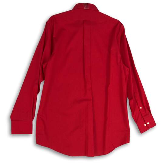 NWT Chaps Mens Red Collared Long Sleeve Dress Shirt Size 15-15.5 32/33 image number 2