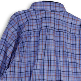 NWT Mens Blue Plaid Regular Fit Collared Long Sleeve Button-Up Shirt Sz 2XL alternative image
