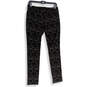 NWT Womens Black Paisley Velvet Elastic Waist Pull-On Ankle Pants Size 4P image number 2