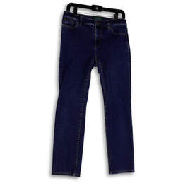 Womens Blue Denim Pockets Medium Wash Stretch Skinny Leg Jeans Size 8P