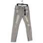 NWT KDNK Womens Gray Denim Distressed Tapered Leg Skinny Jeans Size 34 image number 1