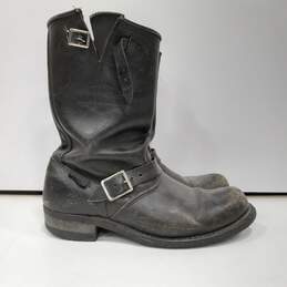 Men's Black Leather Boots Size 11 alternative image