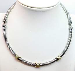 David Yurman 925 & 14K Yellow Gold Classic Cable Triple Crossover Necklace 69.5g