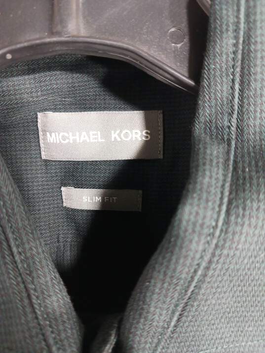 Men's Michael Kors Slim Fit Button Up Shirt Size M image number 3